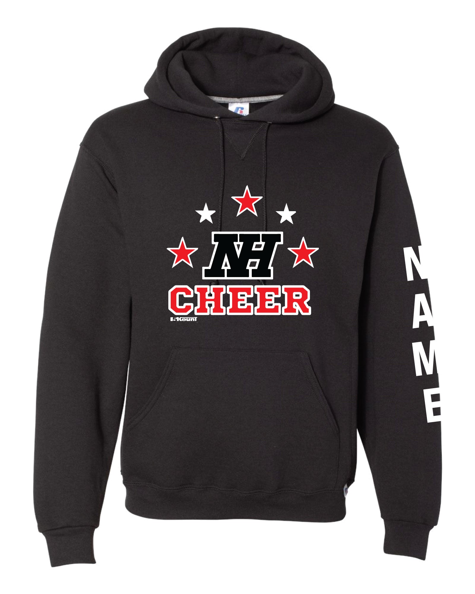 Highlands Cheer Russell Athletic Cotton Hoodie Design 1 - Black - 5KounT2018