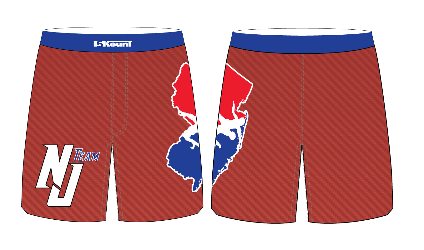 NJ Wrestling Team Sublimated Fight Shorts - 5KounT2018