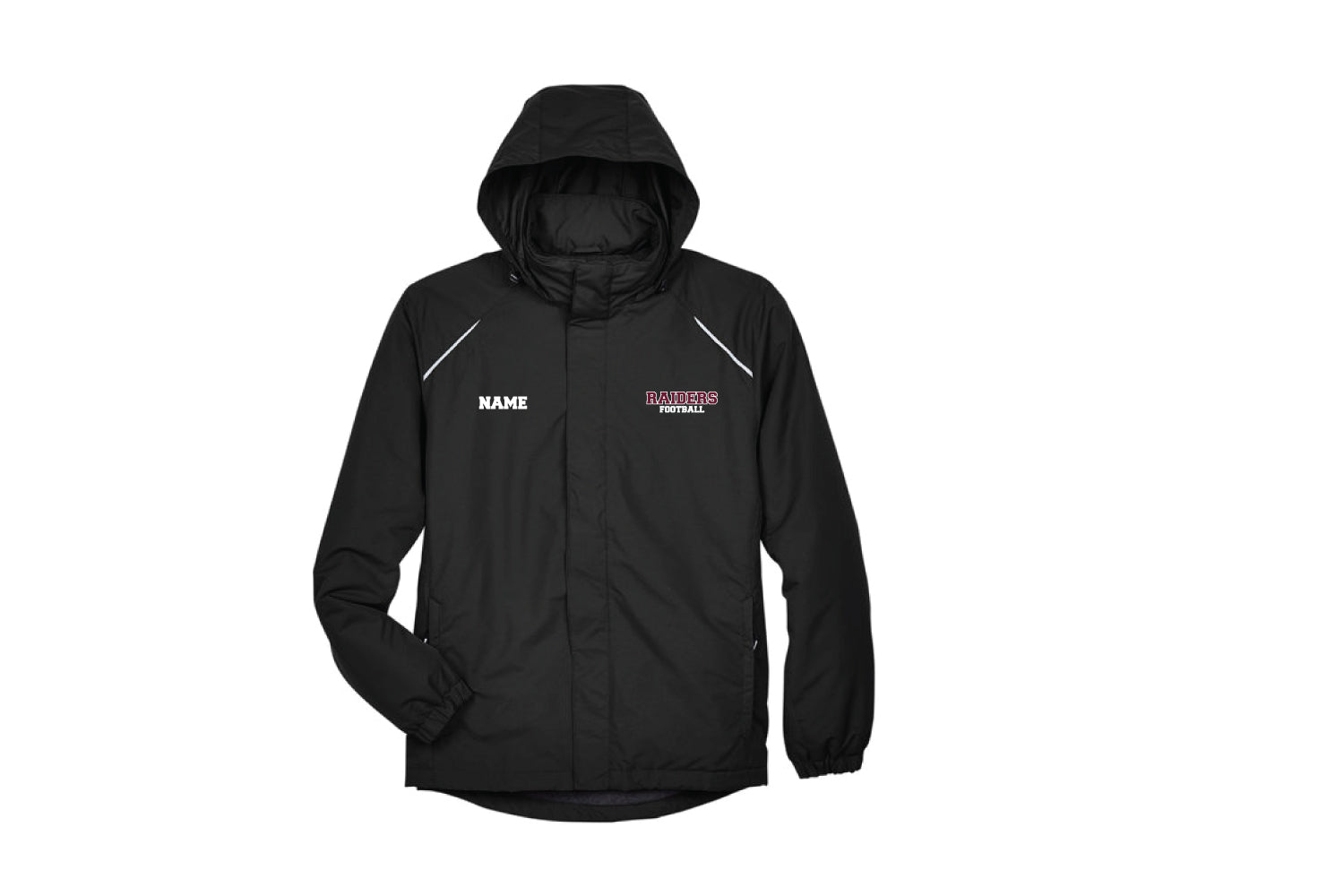 Nutley Raiders Football Men's Hooded Rain Jacket - Black