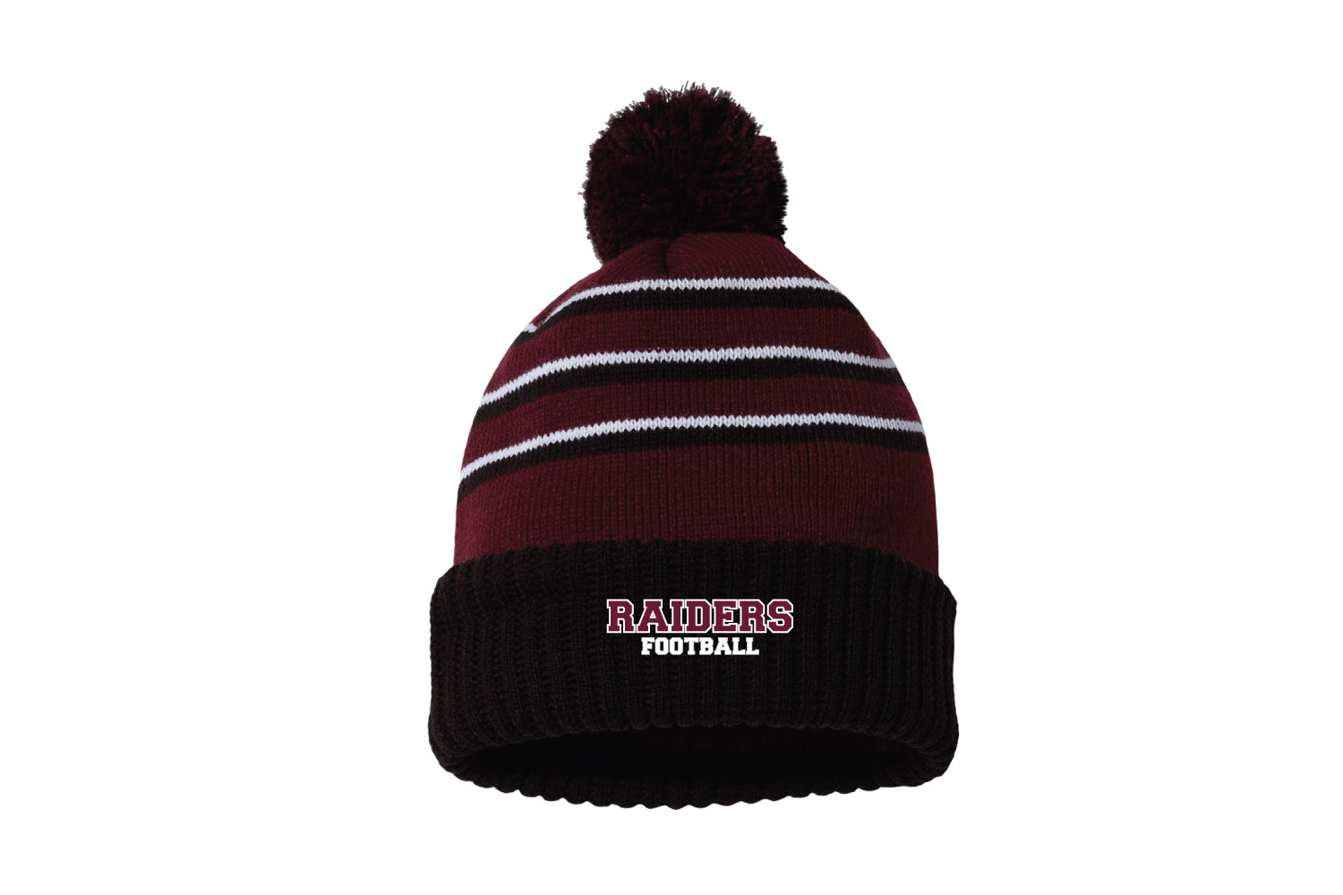 Nutley Raiders Football Pom Beanie - Maroon
