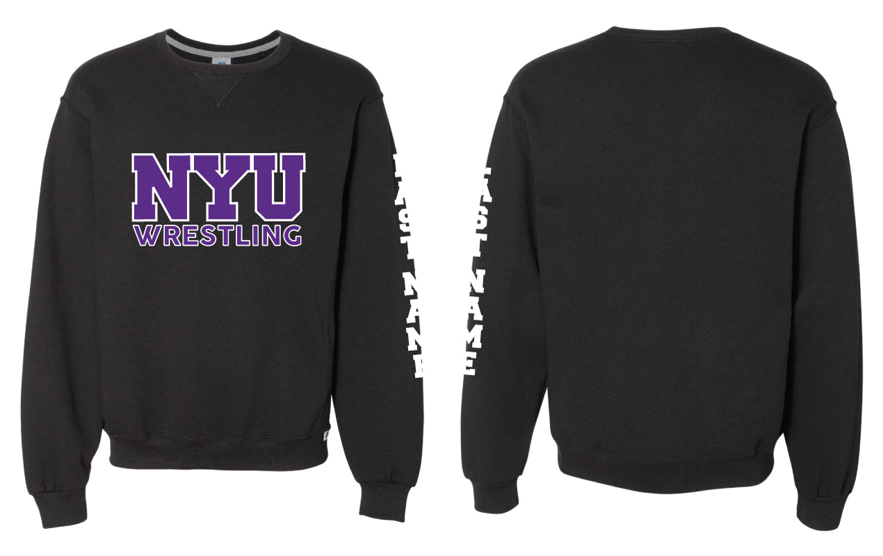 NYU Russell Athletic Cotton Crewneck Sweatshirt - Black - 5KounT2018