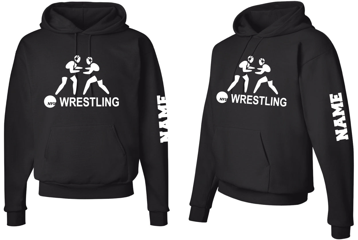NYU Wrestling Cotton Hoodie - Black - 5KounT