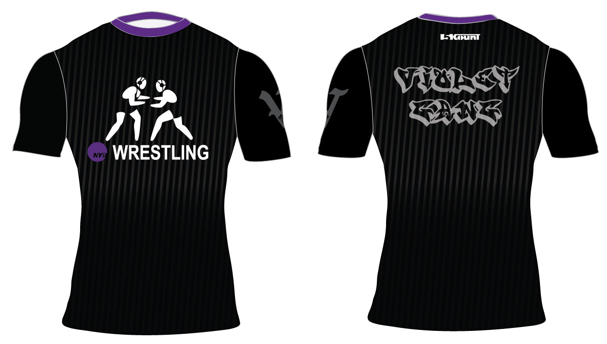 NYU Wrestling Short Sleeve Compression Shirt- Violet Gang Edition - 5KounT