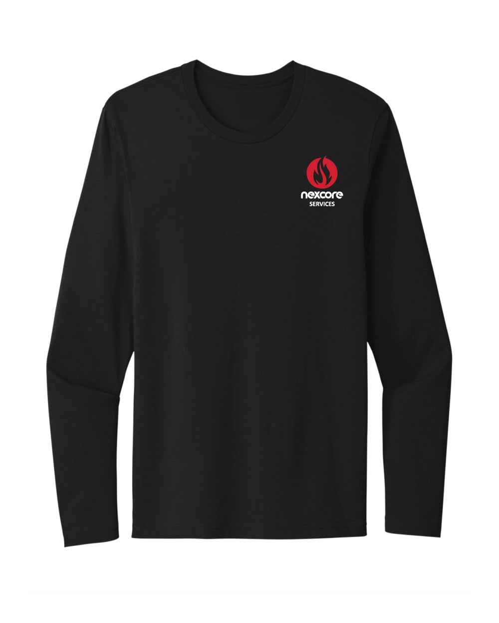 Nexcore Services Cotton Crew Long Sleeve Tee Tall - Black - 5KounT2018