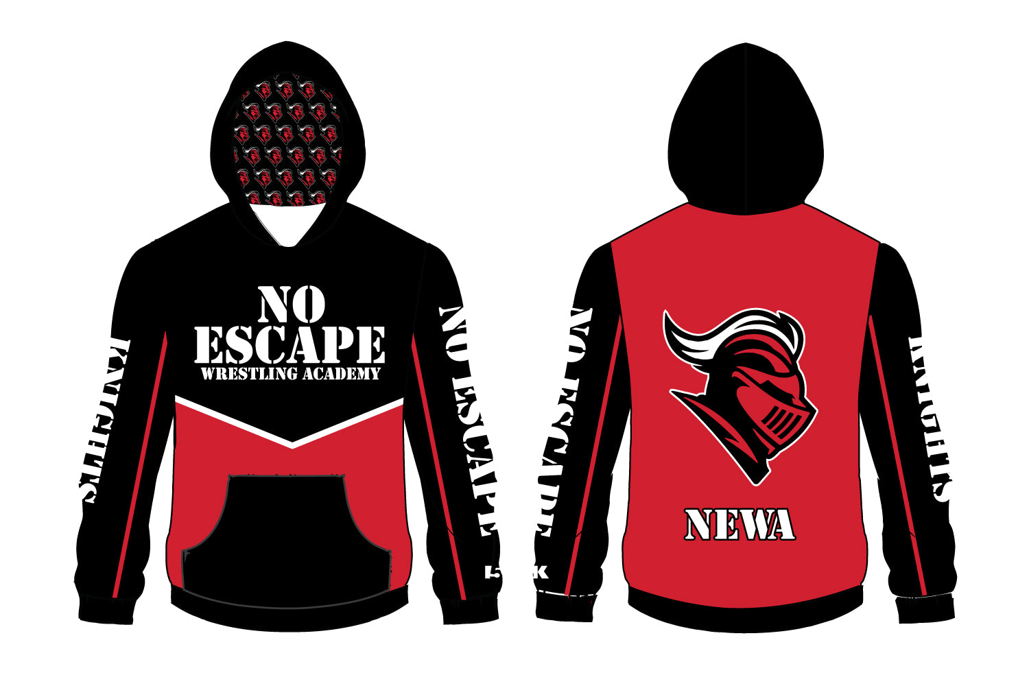 No Escape Wrestling Academy Sublimated Hoodie - Design 2