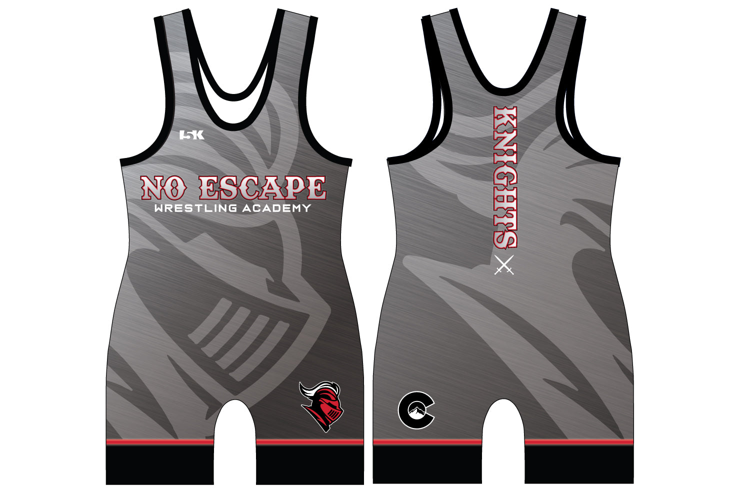 No Escape Wrestling Academy Sublimated Men's Singlet - Design 4 (Gray)