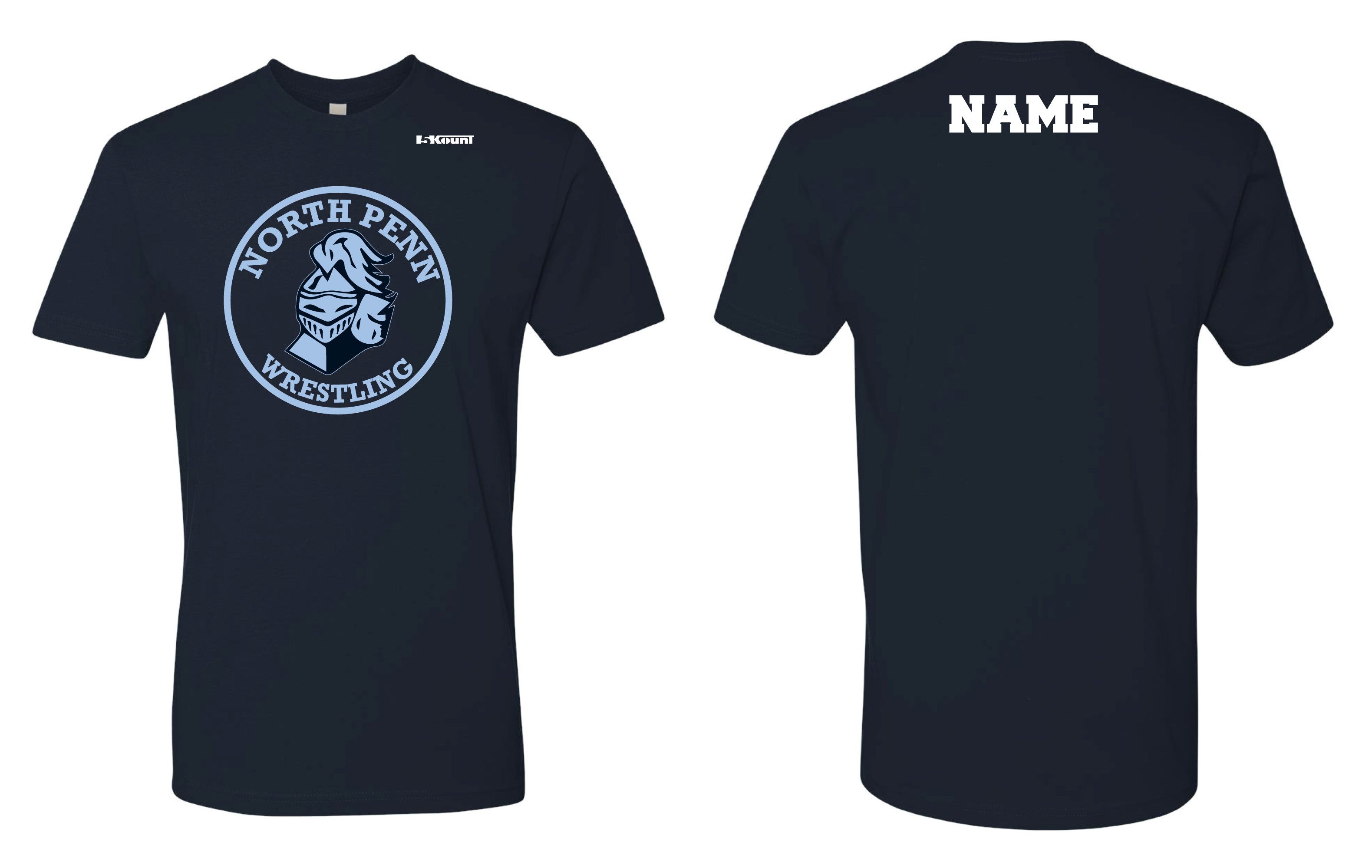 North Penn Wrestling Cotton Crew Tee - Navy - 5KounT2018