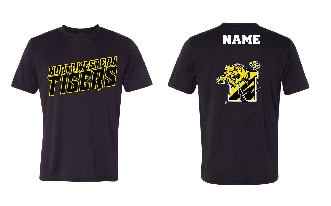 Northwestern Tigers Wrestling Dryfit Performance Tee - Black/White - 5KounT2018