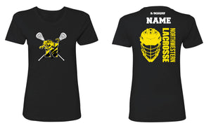Northwestern Lacrosse Cotton Women's Crew Tee Black/White/Gray - 5KounT2018