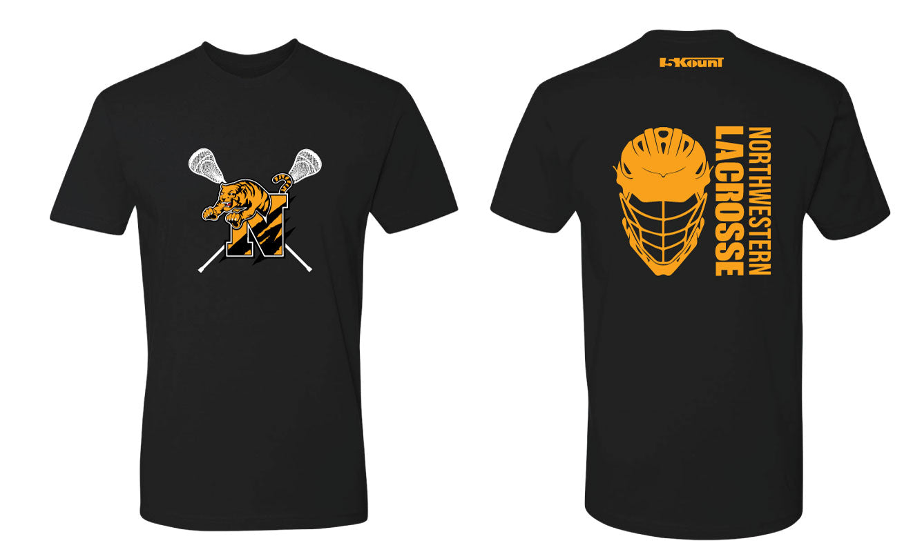 Northwestern Lacrosse Cotton Crew Tee Black/White/Gray - 5KounT2018