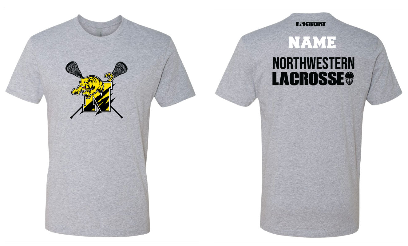 Northwestern Lacrosse Cotton Crew Tee Black/White/Gray - 5KounT2018