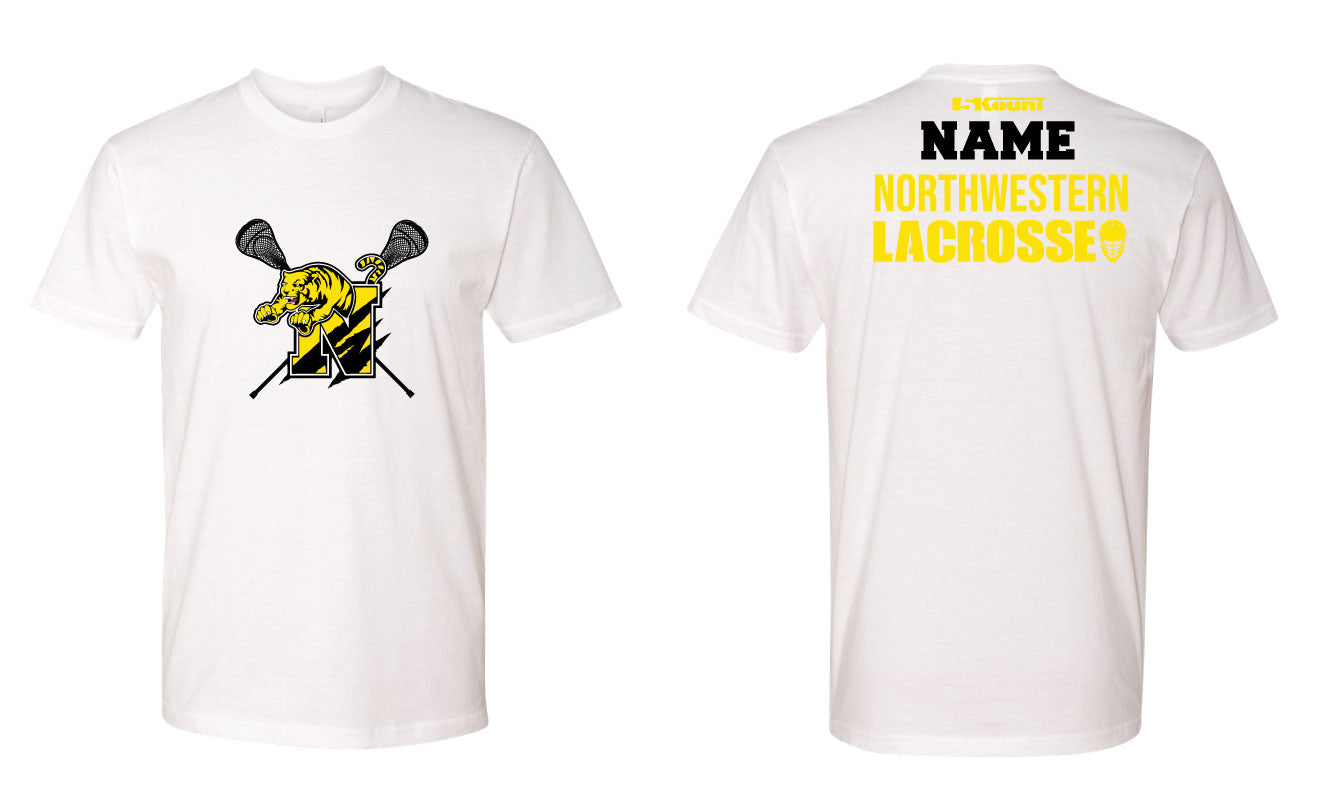 Northwestern Lacrosse Cotton Crew Tee Black/White/Gray - 5KounT2018