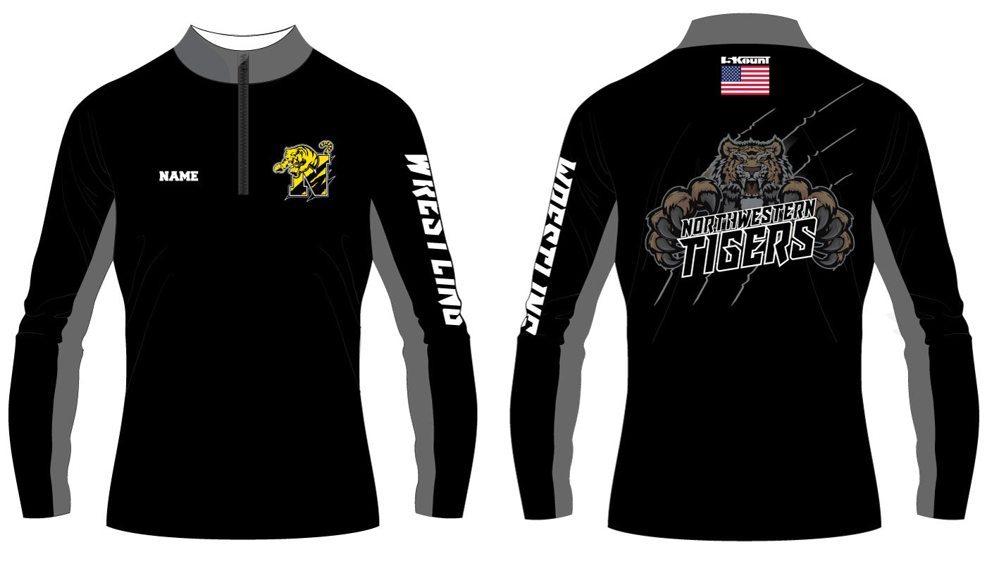 Northwestern Tigers Wrestling Sublimated Quarter Zip - 5KounT2018