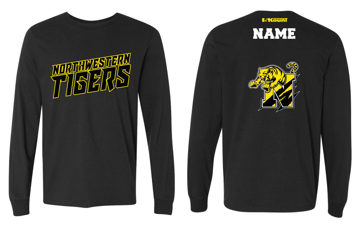 Northwestern Tigers Wrestling Cotton Long Sleeve Heather - Gray/Black - 5KounT2018