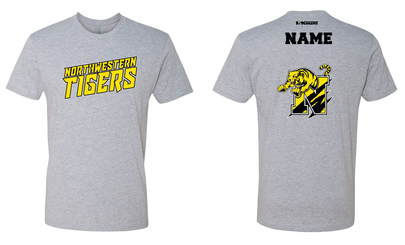 Northwestern Tigers Wrestling Cotton Crew Tee - Gray/Black - 5KounT2018