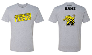 Northwestern Tigers Wrestling Cotton Crew Tee - Gray/Black - 5KounT2018