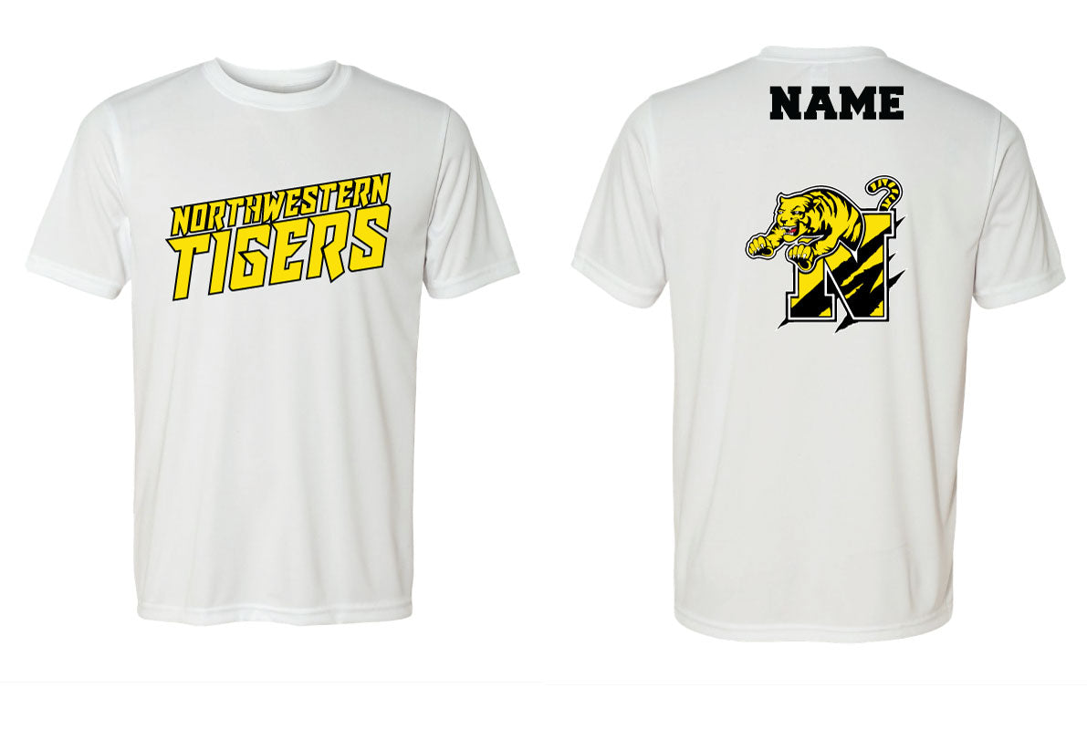 Northwestern Tigers Wrestling Dryfit Performance Tee - Black/White - 5KounT2018