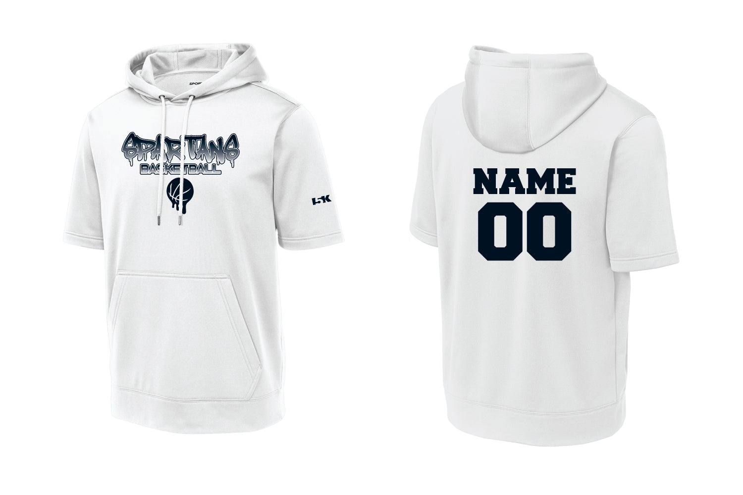 Paramus Basketball Short Sleeve Performance Hoodie - White