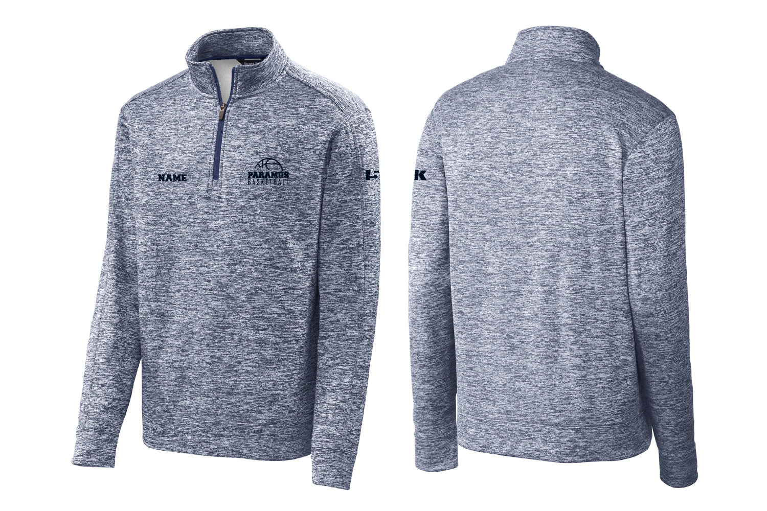 Paramus Basketball Electric Heather Fleece 1/4-Zip Pullover - Navy