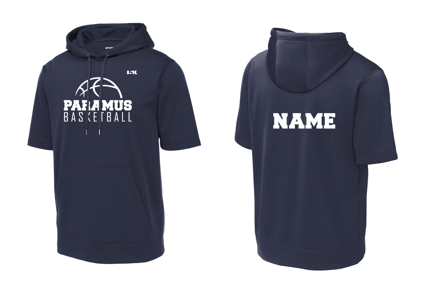 Paramus Basketball Short Sleeve Performance Hoodie - Navy