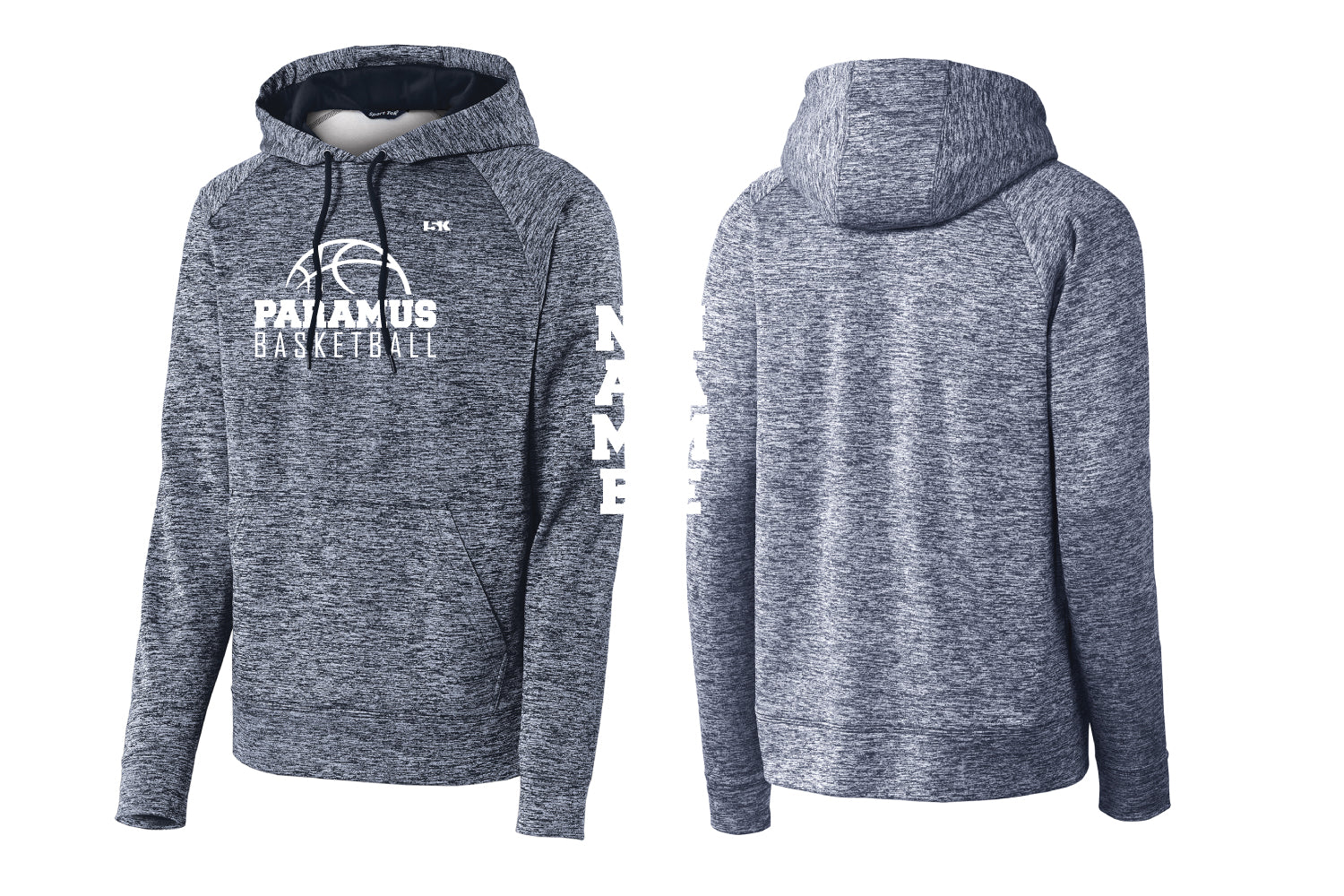 Paramus Basketball Electric Heather Fleece Hooded Pullover - Navy
