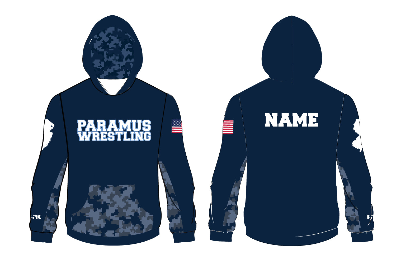 Paramus Jr Wrestling Sublimated Hoodie