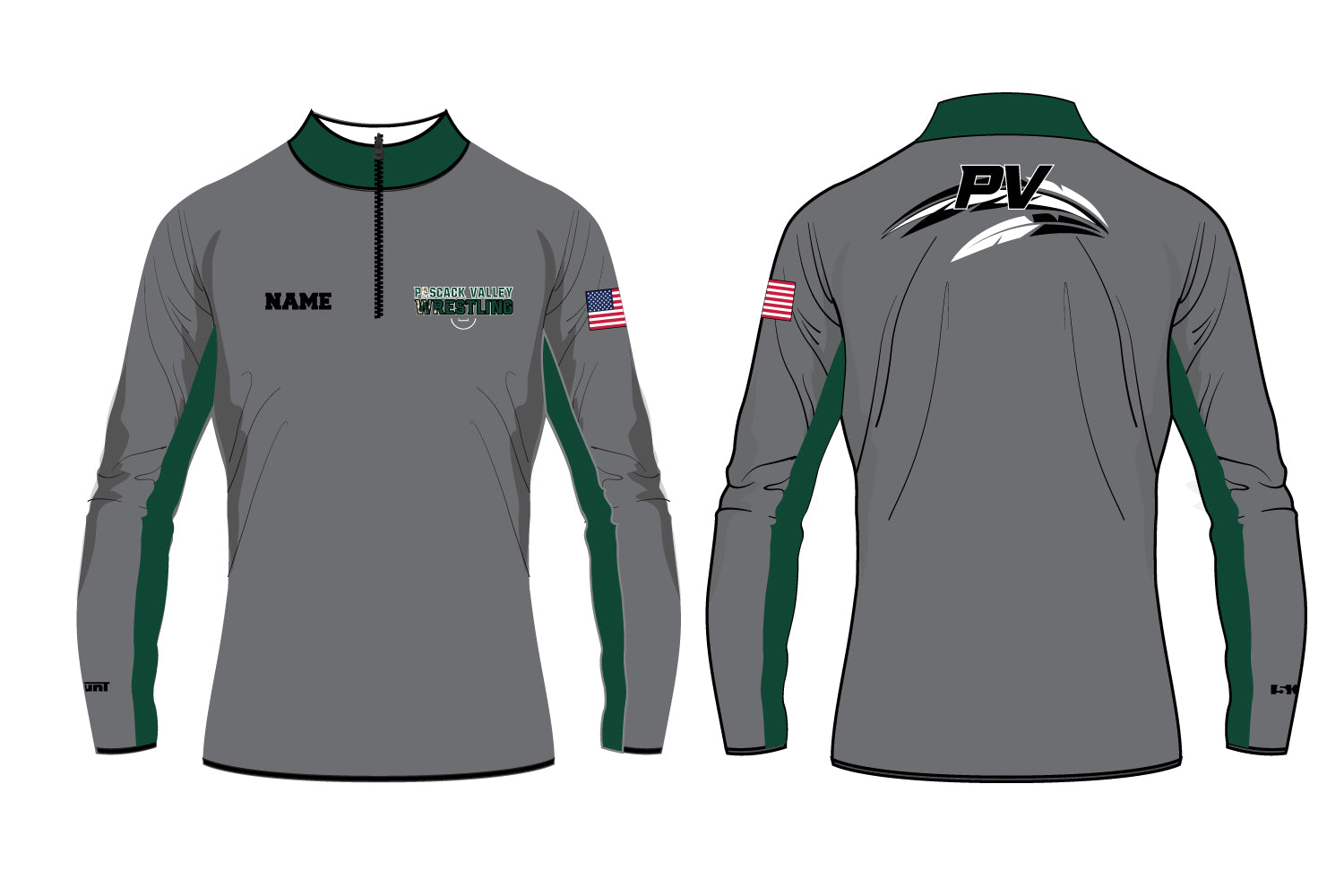 Pascack Valley Wrestling Sublimated Quarter Zip