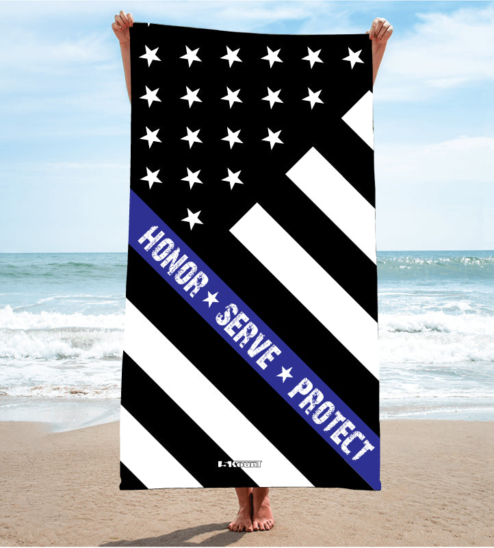 Law Enforcement Sublimated Beach Towel - 5KounT2018