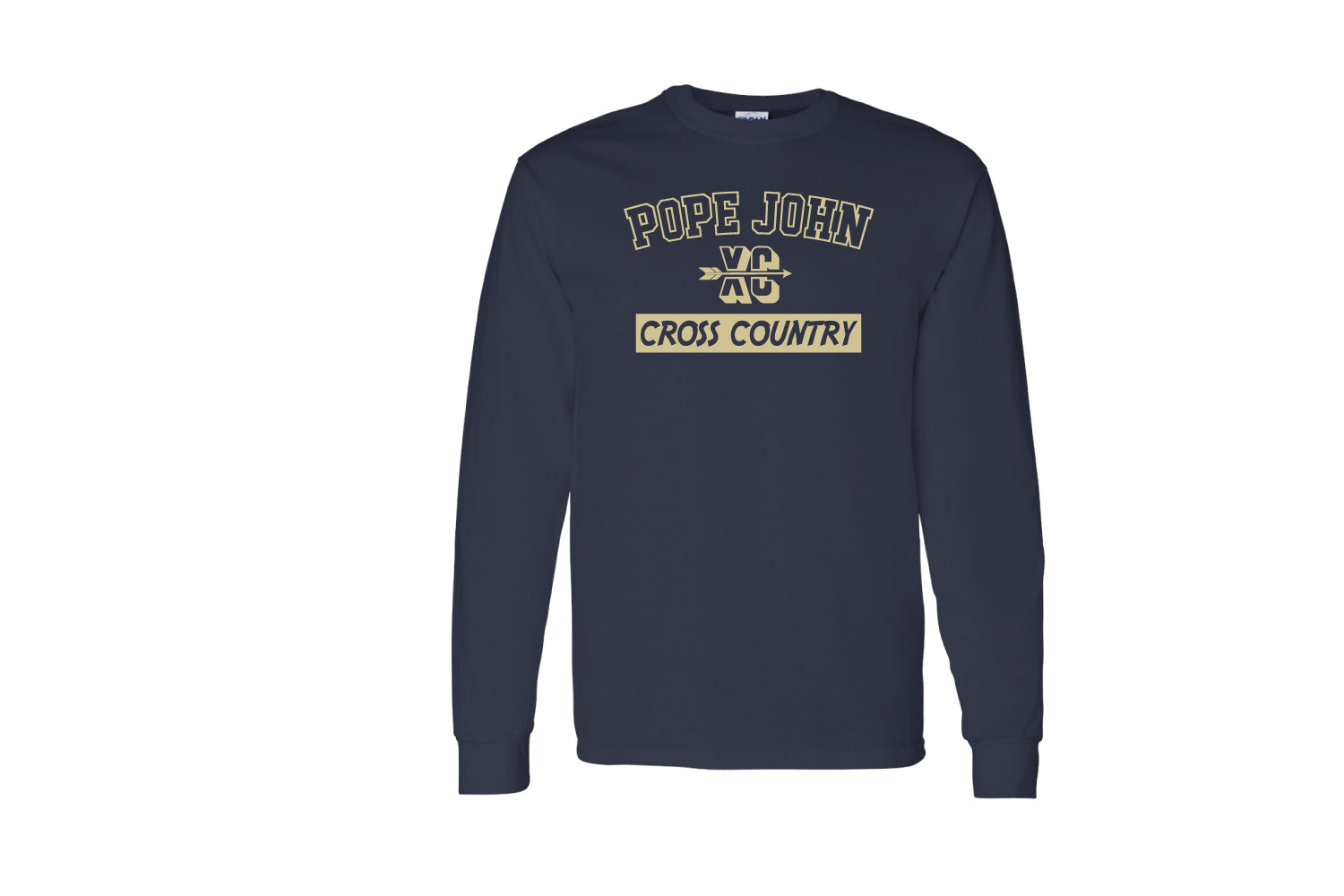 Pope John Cross Country Cotton Crew Long Sleeve Tee - Navy - 5KounT2018