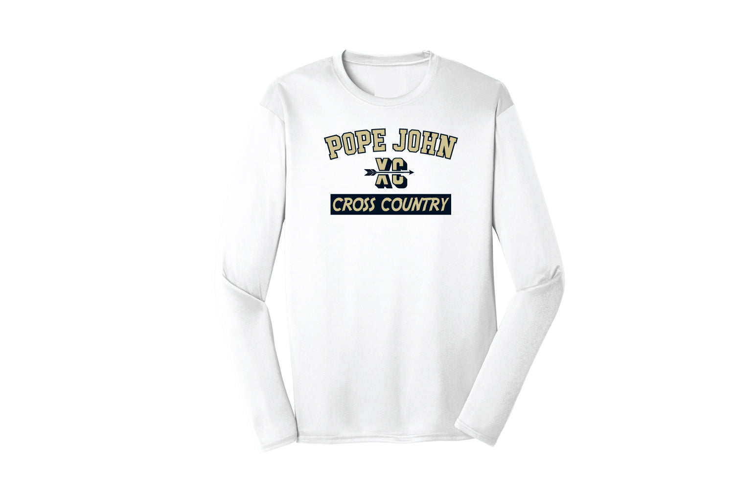 Pope John Cross Country Longsleeve Dryfit Performance Tee - White - 5KounT2018