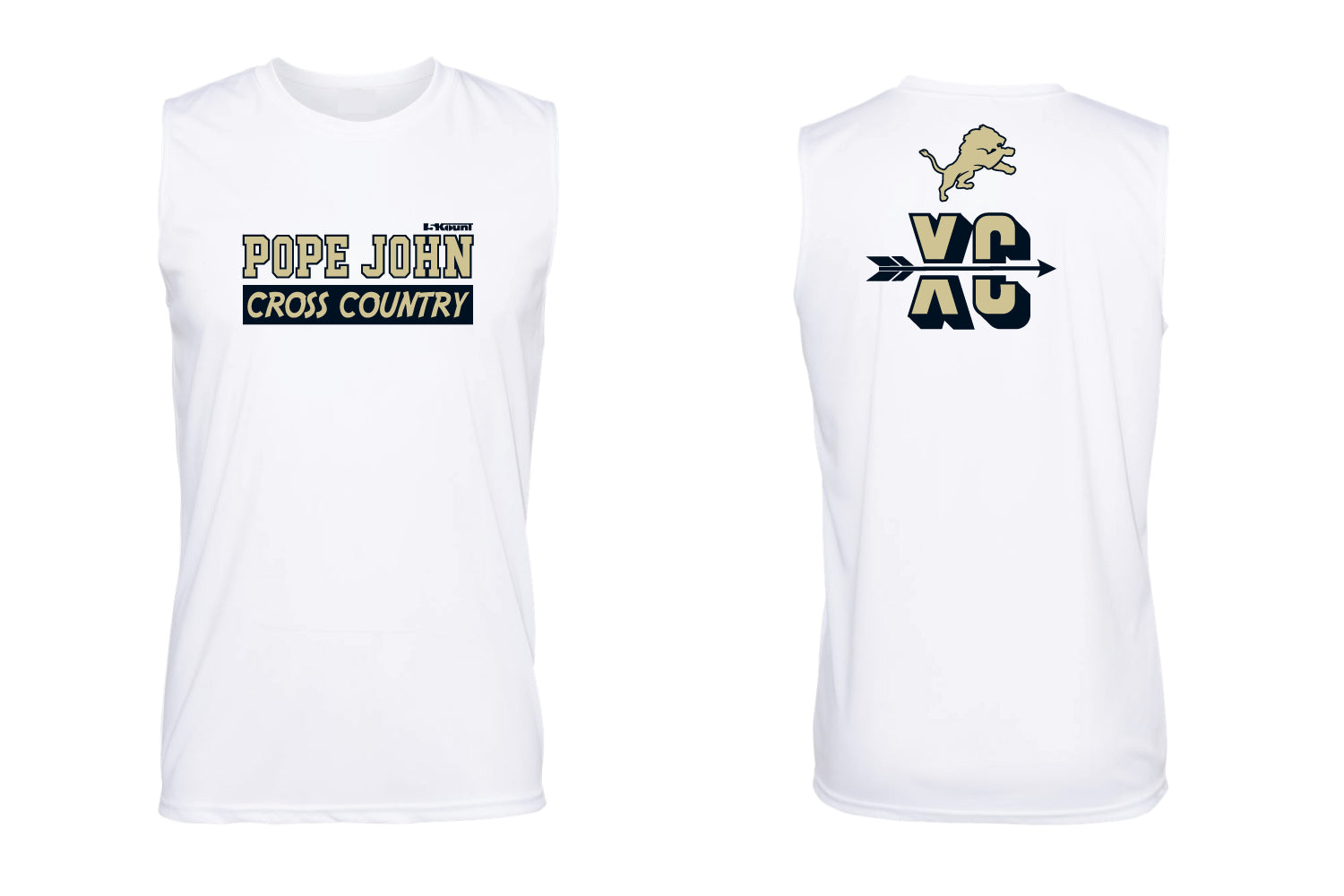Pope John Cross Country Dryfit Performance Sleeveless Tee - White - 5KounT2018