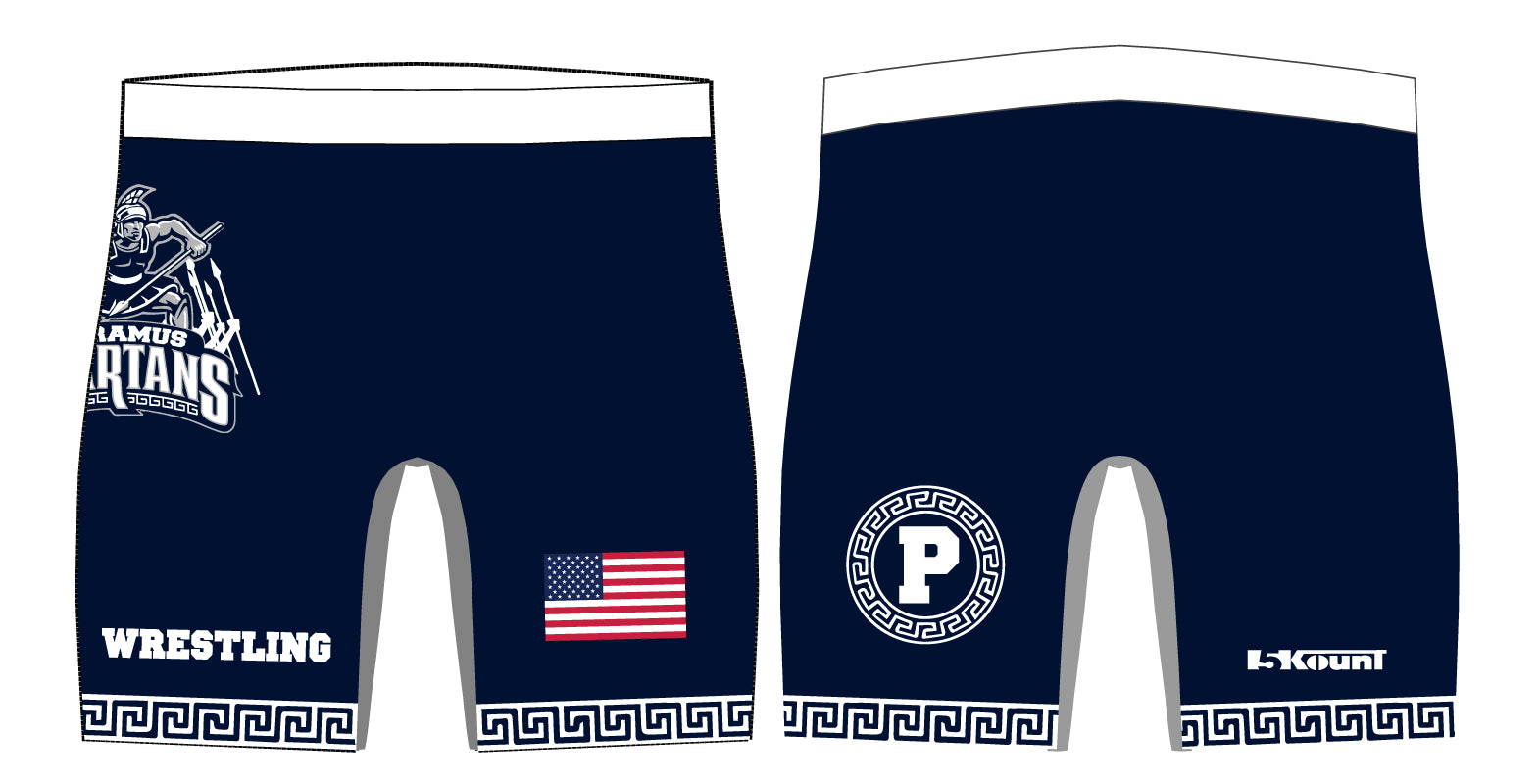 Paramus Wrestling Sublimated Compression Shorts - 5KounT