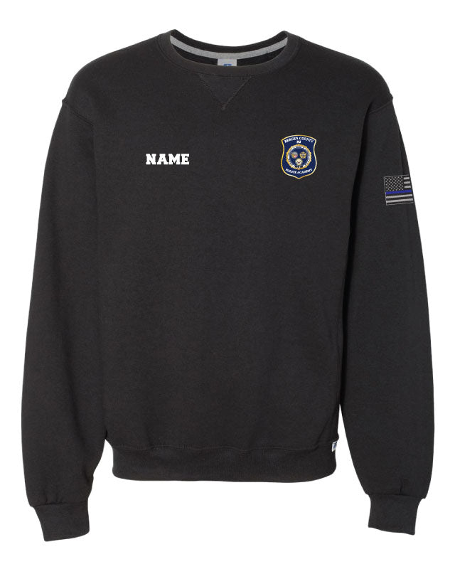 Bergen County Police Academy Russell Athletic Cotton Crewneck Sweatshirt- Black - 5KounT2018