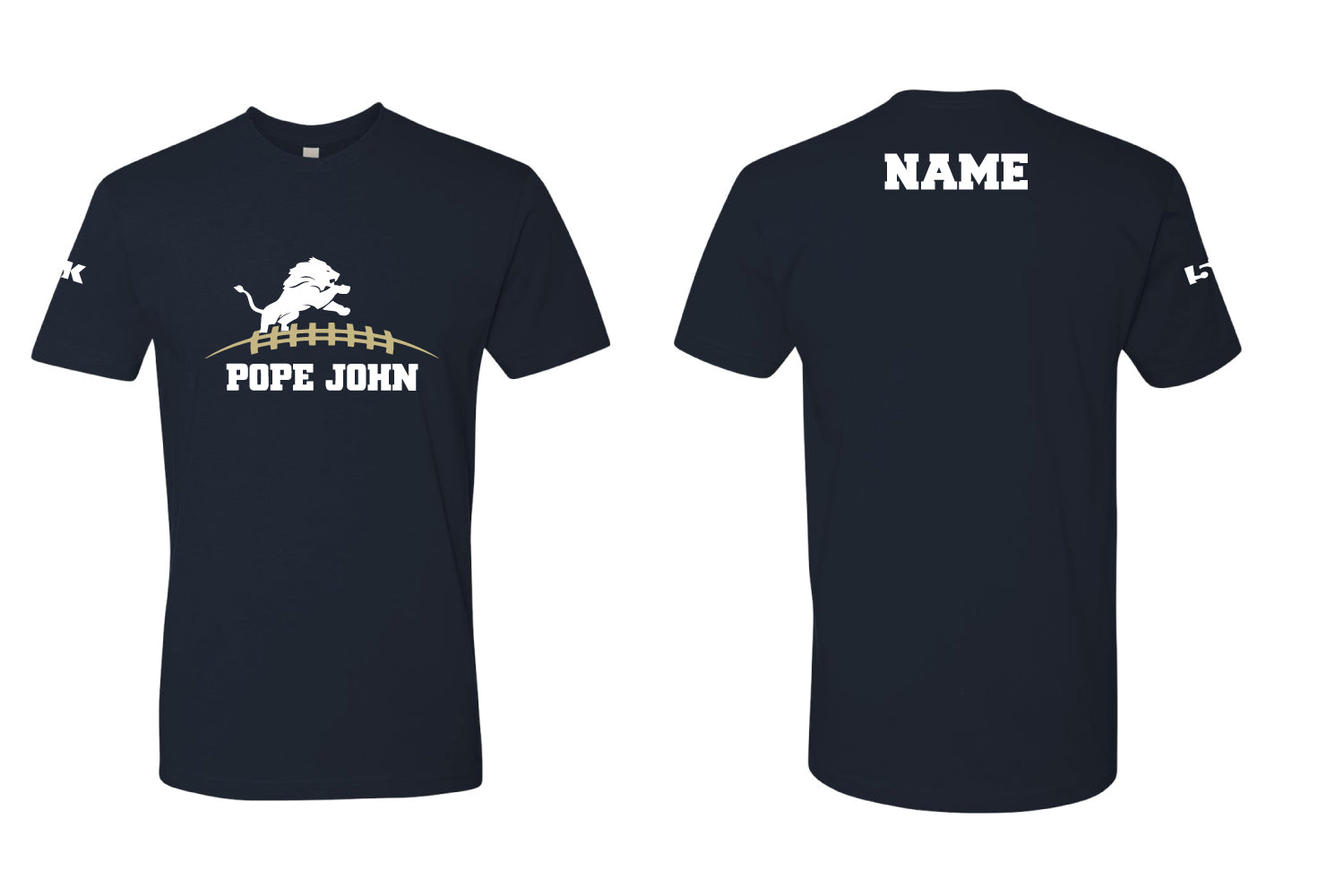 Pope John HS Football Cotton Crew Tee - Navy