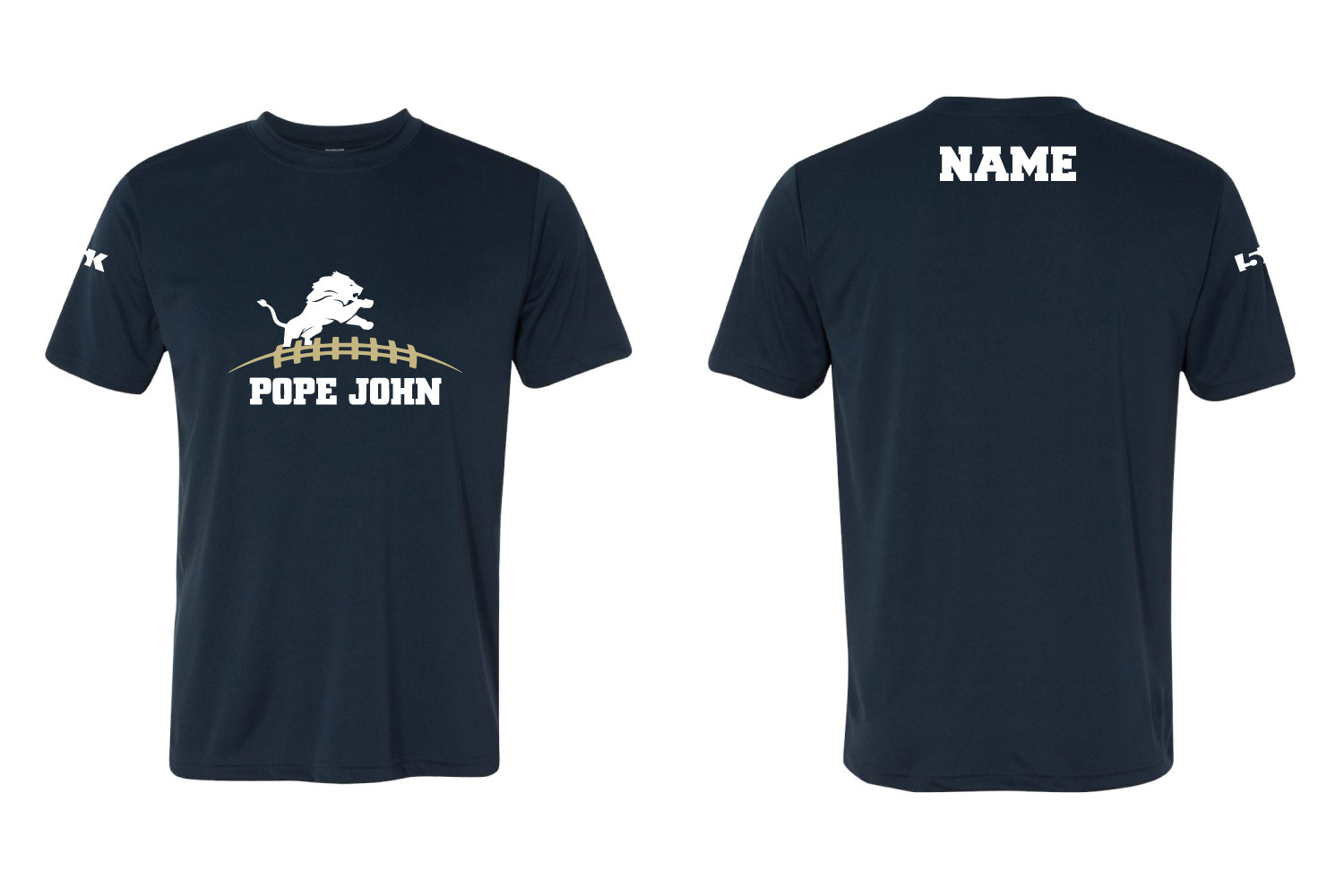 Pope John HS Football Dryfit Performance Tee - Navy