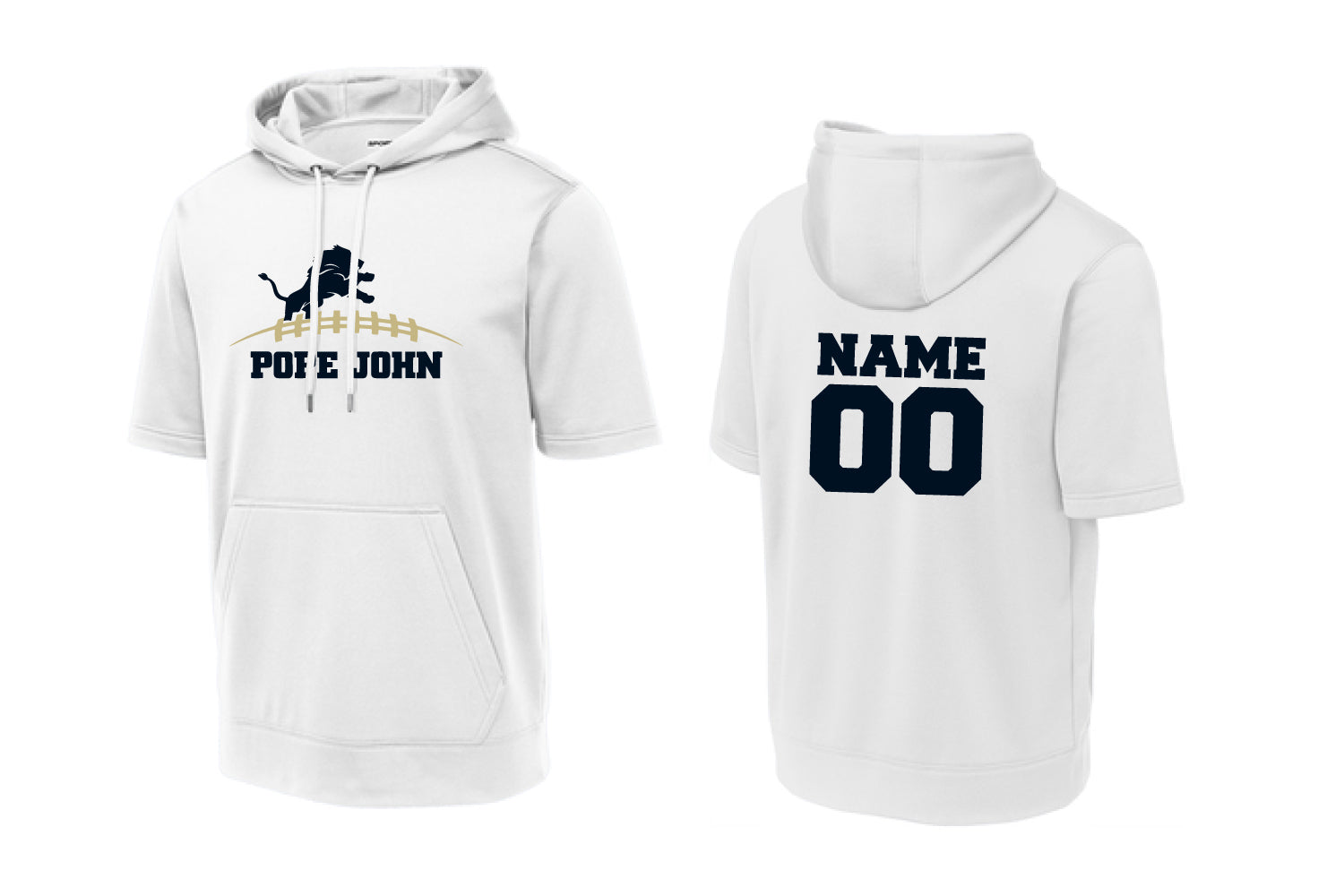 Pope John HS Football Performance Hoodie Drip Design - White