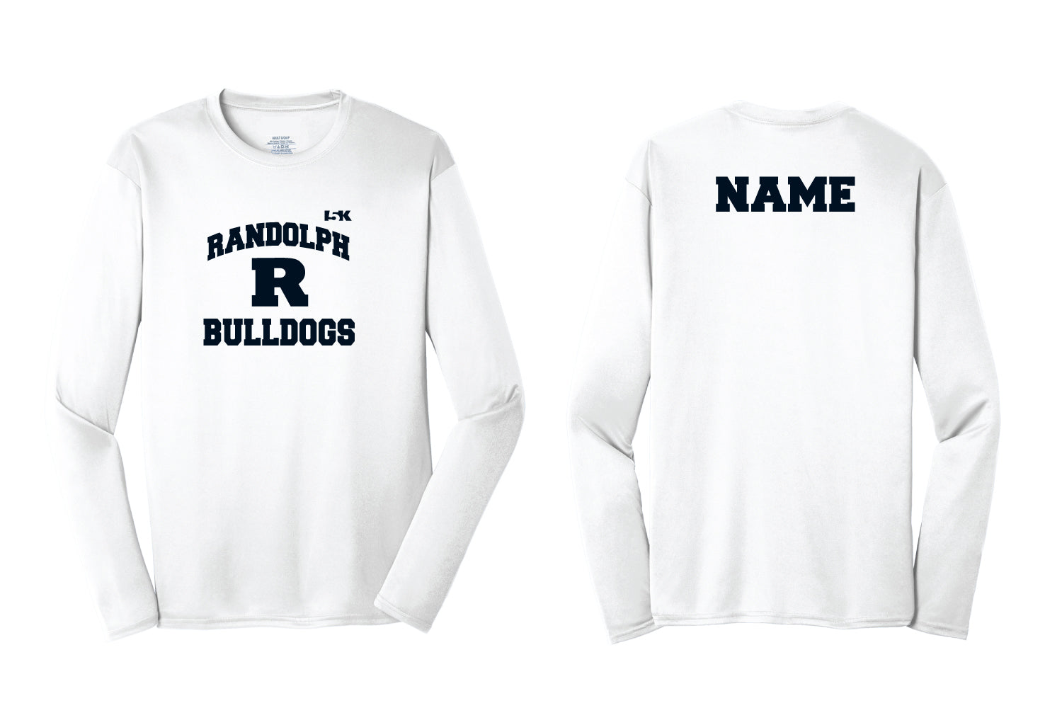 Randolph Football Long Sleeve Dryfit Performance Tee - White (Design 2)