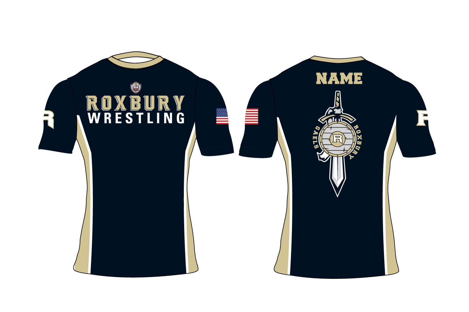 Roxbury Gaels Wrestling Sublimated Compression Shirt - 5KounT