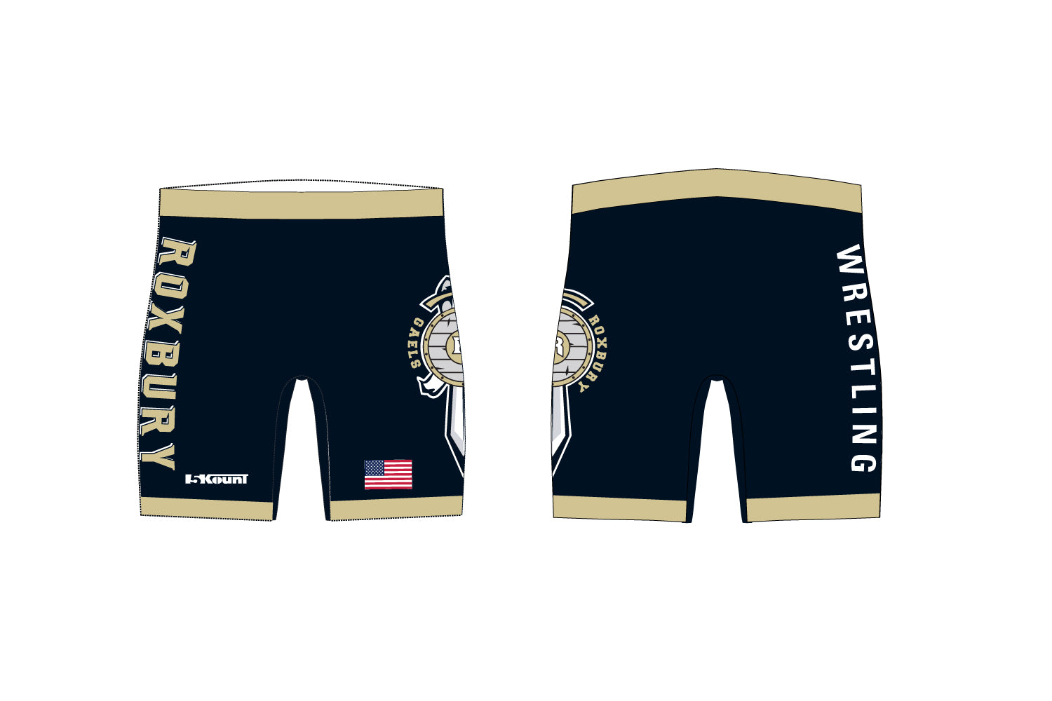 Roxbury Gaels Wrestling Sublimated Compression Shorts - 5KounT