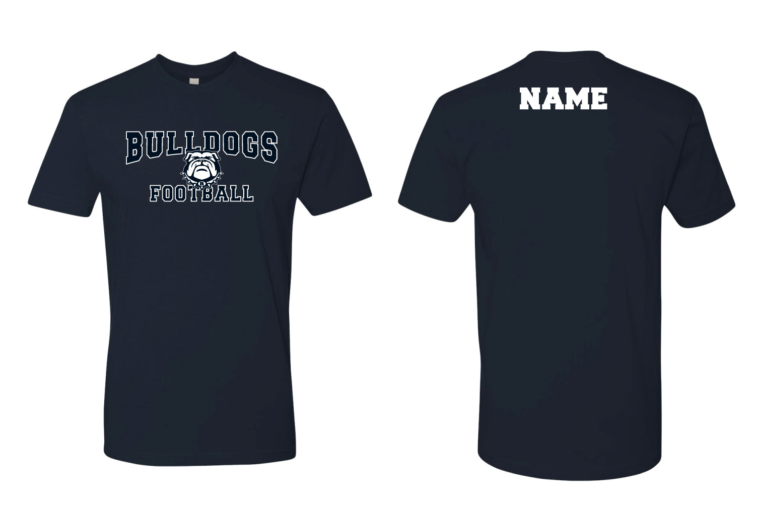 Randolph Football Bulldogs Cotton Crew Tee - Navy - 5KounT