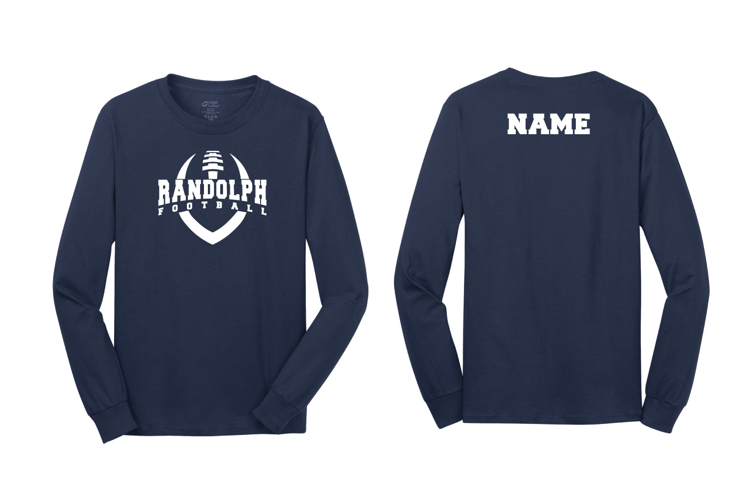 Randolph Football Long Sleeve Cotton Tee - Navy - 5KounT