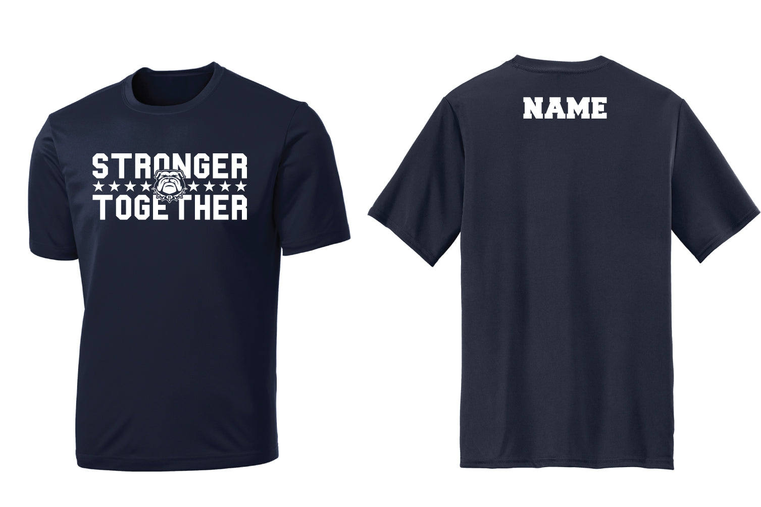 Randolph Football Bulldogs Stronger Together Dryfit Performance Tee - White - 5KounT