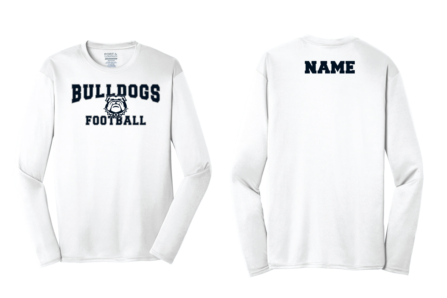 Randolph Football Bulldogs Long Sleeve Stronger Together Dryfit Performance Tee - Silver - 5KounT