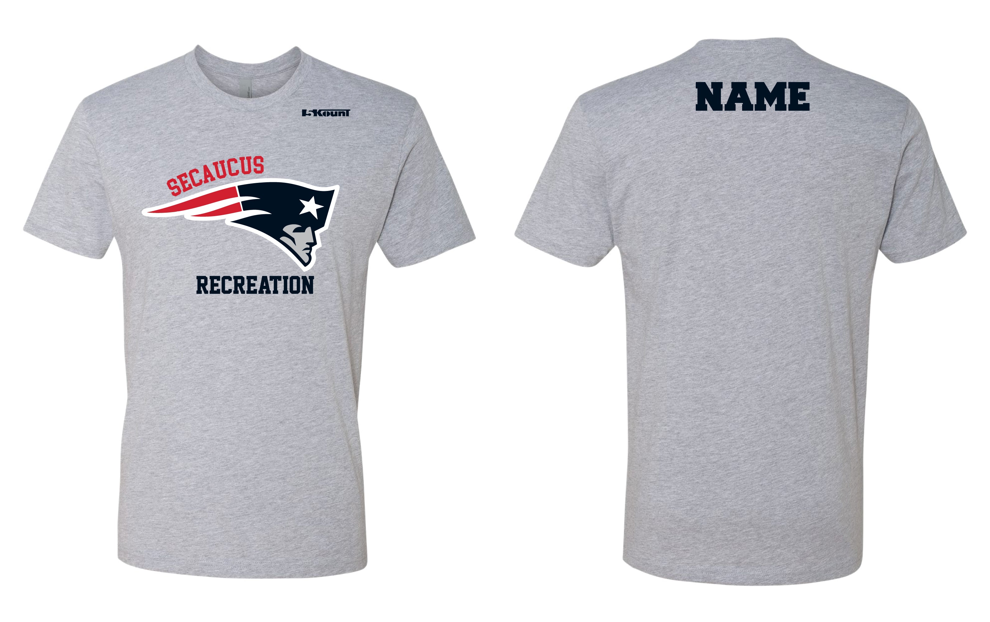 Secaucus Recreation Cotton Crew Tee - Heather Grey - 5KounT2018