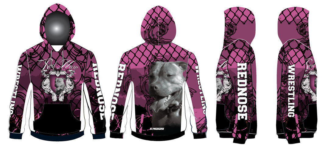 Red Nose Sublimated Hoodie - Pink - 5KounT