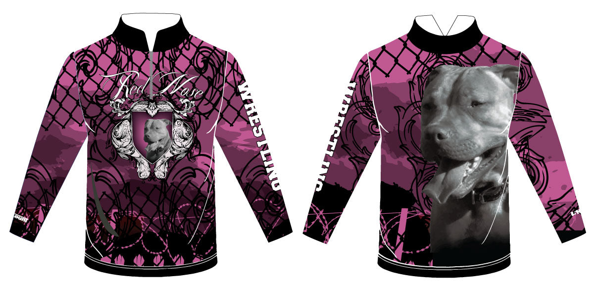 Red Nose Sublimated Quarter Zip - Pink - 5KounT