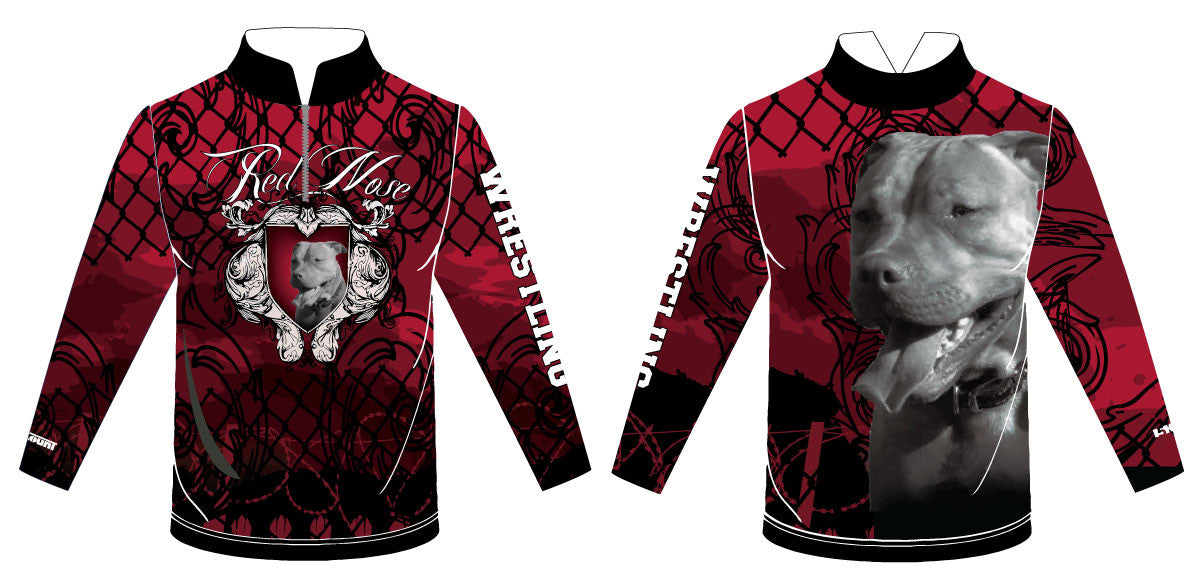 Red Nose Sublimated Quarter Zip - Red - 5KounT