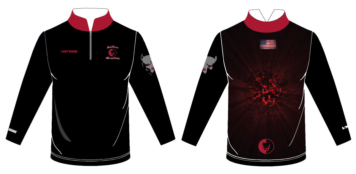 Red Nose Sublimated Quarter Zip - Black - 5KounT
