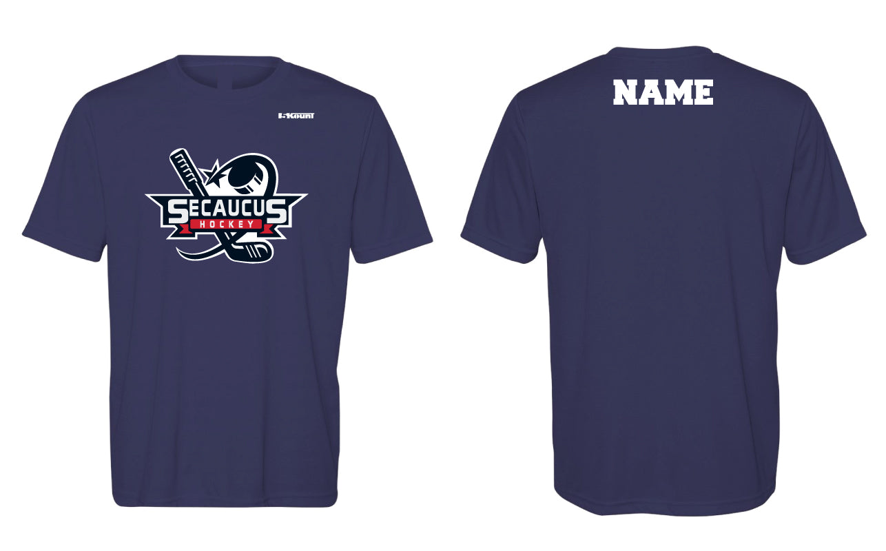 Secaucus Hockey Dryfit Performance Tee - White/Navy - 5KounT2018