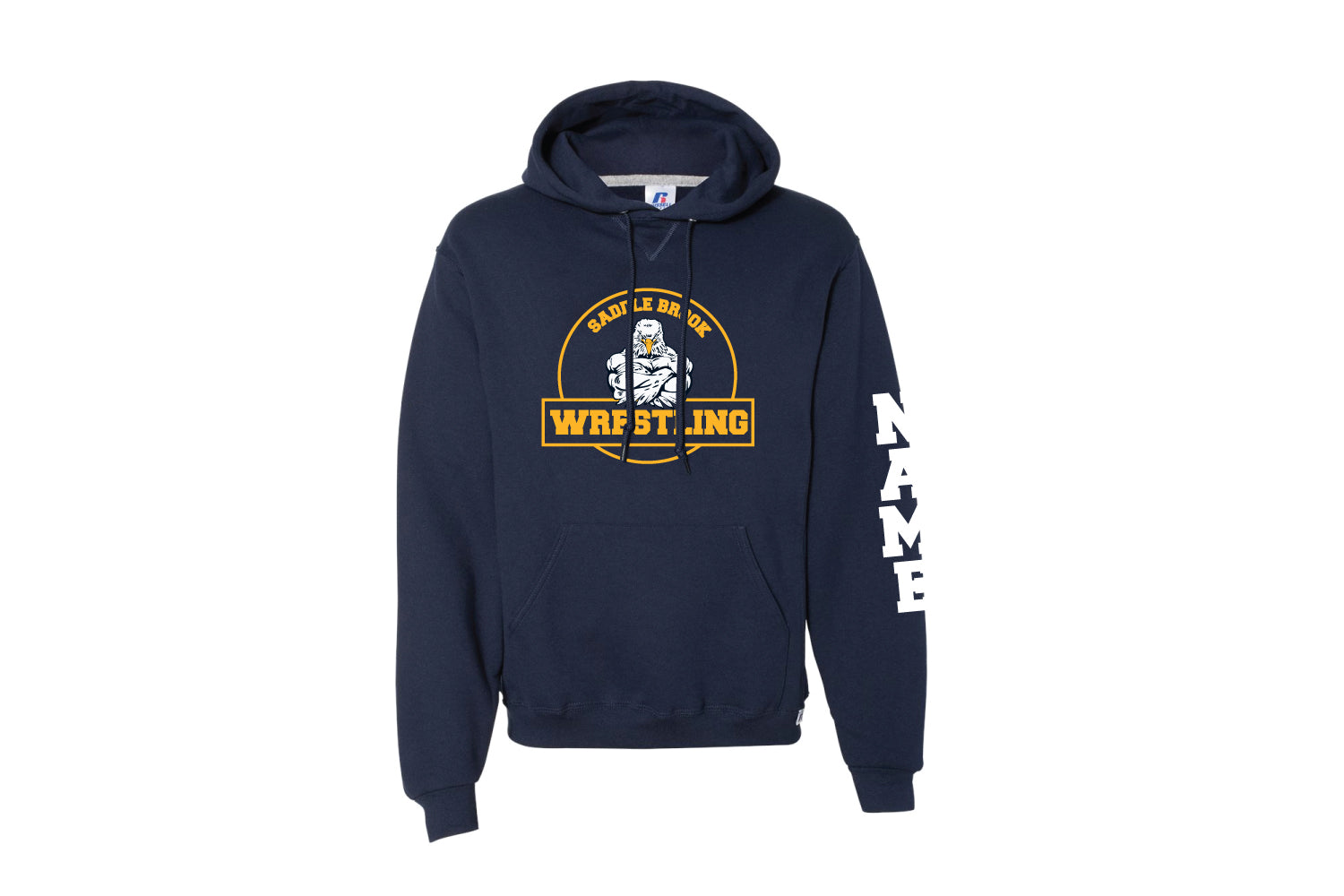 Saddle Brook Youth Wrestling Cotton Hoodie - Navy - Design 2